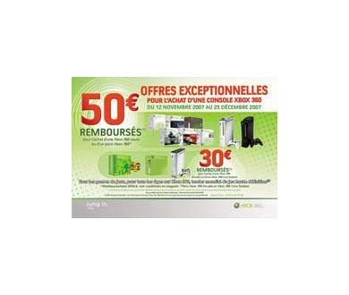 Jusqu'à 50 euros remboursés à l'achat d'une Xbox 360