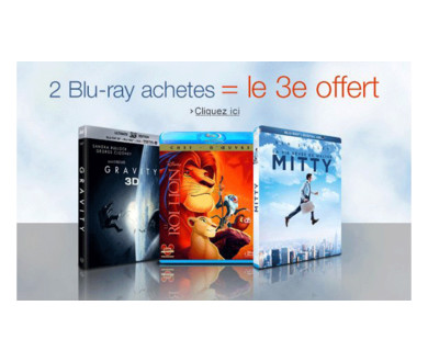 2 Blu-ray achetés = le 3ème Blu-ray offert