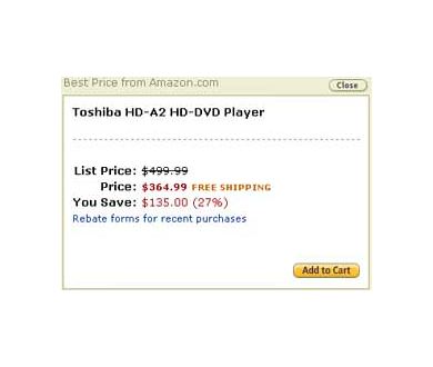 Les lecteurs HD-DVD baissent leur prix