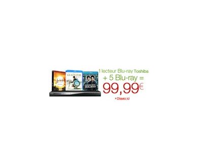Rappel : 1 Lecteur Blu-ray + 5 Blu-ray pour 99.99 €