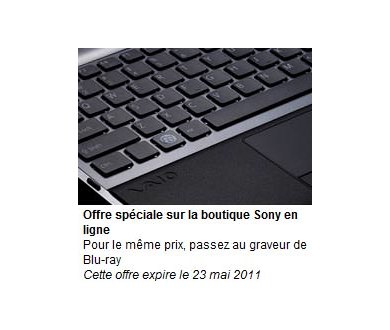 Sony Vaio : Pour le même prix, passez au graveur de Blu-ray