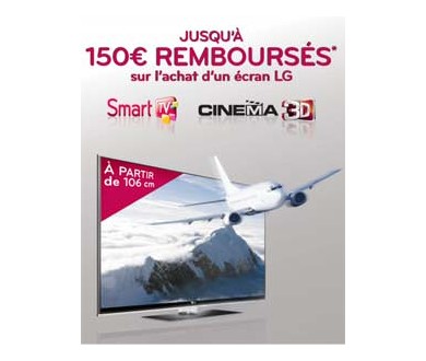 TV 3D : LG vous rembourse jusqu’à 150 euros