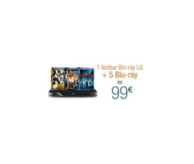 1 lecteur Blu-ray LG + 5 Blu-ray = 99 euros seulement