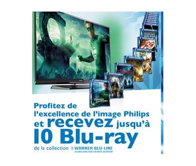 Jusqu'à 10 Blu-ray offerts pour l'achat d'une TV LED Philips