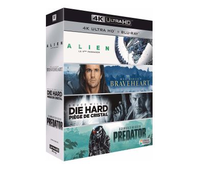 Coffret 4K UHD Blu-ray à -50% : Alien, Braveheart, Piège de Cristal et Predator