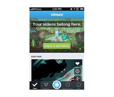 Nouvelle application iPhone pour Vimeo