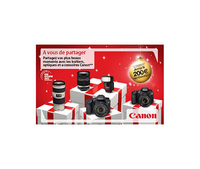Jusqu’à 200 euros remboursés sur les reflex et optiques Canon