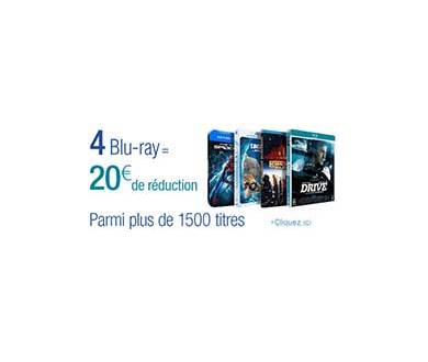 Rappel :  Bon plan : 4 Blu-ray = 20€ de réduction