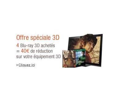4 Blu-ray 3D = 40 euros de réduction sur un équipement