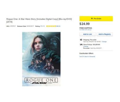 Rogue One : Une sortie Blu-ray le 4 avril aux USA ?