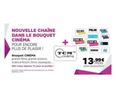 TCM Cinéma HD disponible dans le bouquet Cinéma de SFR TV