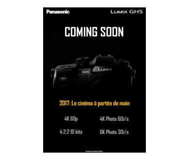 Panasonic présente le GH5 qui filmera en 4K 60fps et 10-bit 4.2.2
