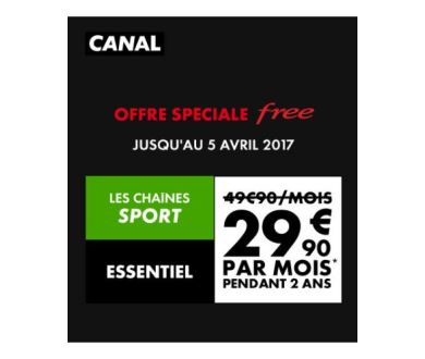 Canal : Une offre spéciale sport pour les abonnés Free