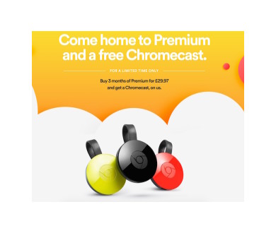 Spotify offre un Chromecast à ses nouveaux clients anglosaxons