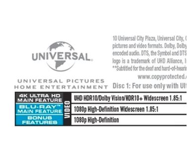 Universal mise aussi sur la combinaison HDR10+ et Dolby Vision