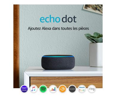  50% sur l'enceinte connectée Echo Dot avec Alexa