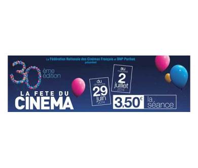 30ème édition de la Fête du Cinéma du 29 juin au 2 juillet 2014