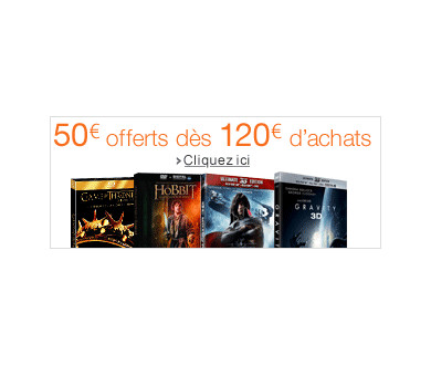 DERNIERES HEURES : 50€ offerts dès 120€ d'achats en Blu-ray