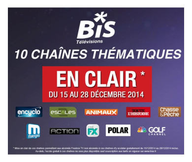 Freebox TV : une quinzaine de chaînes en clair en décembre