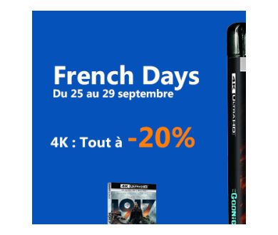French Days jusqu'au 29 septembre et Sélection coffrets & 4K à Petits Prix