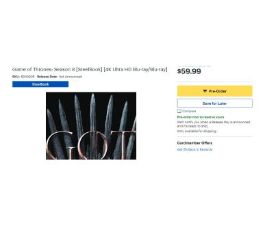 Game of Thrones - Saison 8 aperçu en 4K Ultra HD Blu-ray aux USA
