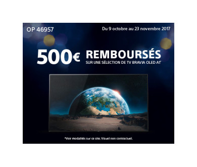 TV LED et TV OLED : Offres de remboursement chez Sony !