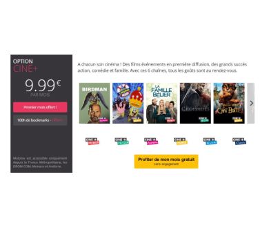 Molotov offre les 6 chaînes Ciné+ pendant un mois