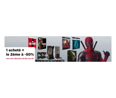 Ultra HD Blu-ray : 1 acheté = le 2ème à -50%