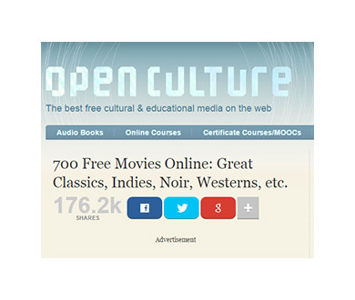 700 films gratuits de grands réalisateurs sur Open Culture