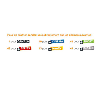 Rappel : TV d'Orange : les 6 chaînes Canal+ en clair du 6 au 9 avril