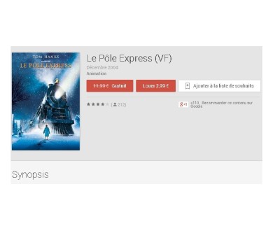 Le film le Pôle Express gratuit sur Google Play