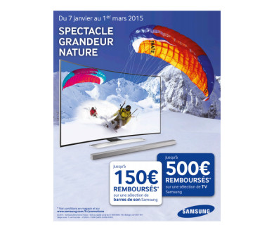 Samsung Spectacle Grandeur Nature : Jusqu’à 500 euros remboursés sur les TV Ultra HD