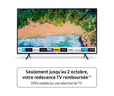 ODR Samsung : La redevance TV remboursée pour l'achat d'une TV LED 4K