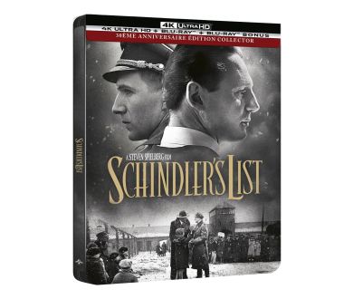 La Liste de Schindler (1993) en Steelbook 4K Ultra HD Blu-ray (30ème anniversaire) le 8 novembre
