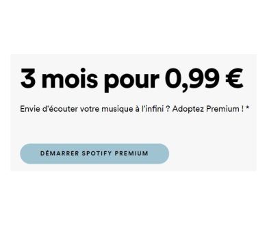 Spotify Premium : une offre découverte 3 mois pour 0.99 €
