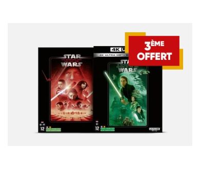 Star Wars en 4K Ultra HD Blu-ray : 2 épisodes achetés = le 3ème offert