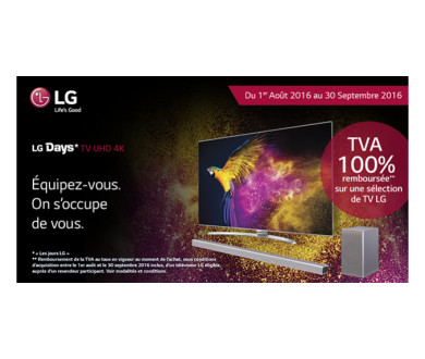 LG Days : TVA 100% remboursée sur les TV 4K jusqu'au 30 septembre