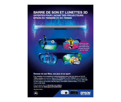 Epson : Une barre de son Pioneer offerte pour l’achat d’un vidéoprojecteur 3D