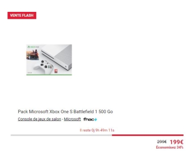 Xbox One S : Disponible à 199 euros aujourd'hui en vente flash !