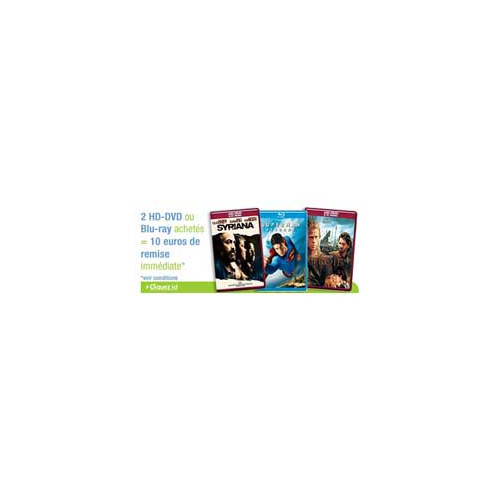 Amazon.fr offre 10 euros de remise pour l'achat de deux titres HD-DVD ou Blu-Ray