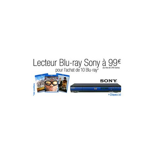 Excellent plan : Le lecteur Blu-Ray Sony BDP-S350 à 99 euros !