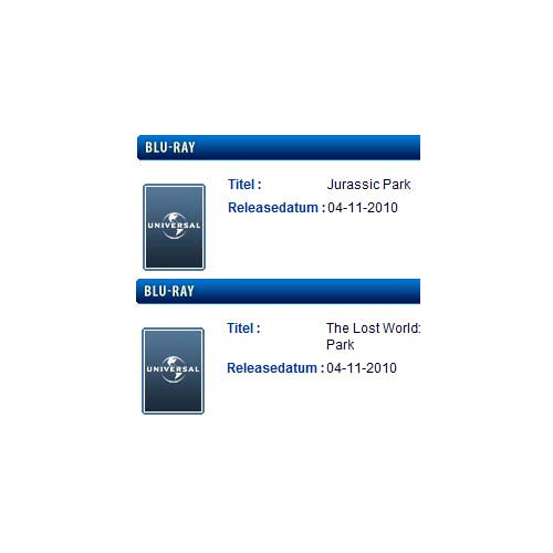MAJ : Jurassic Park : 2 Blu-Ray référencés chez Universal !