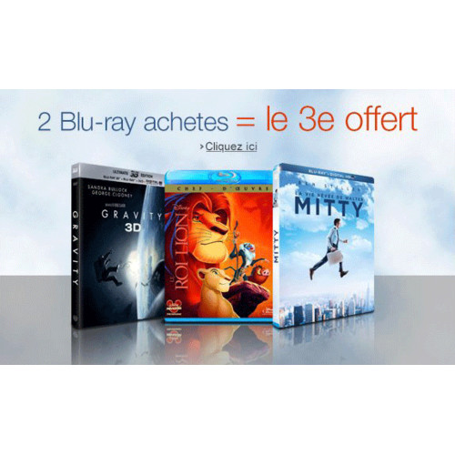 2 Blu-ray achetés = le 3ème Blu-ray offert