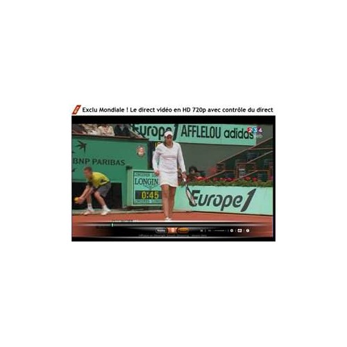 Roland Garros en 720p streaming : une « exclu mondiale » !
