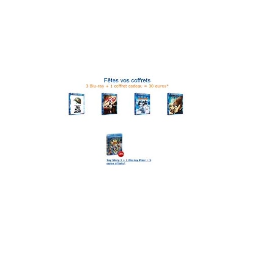3 Blu-ray + 1 coffret cadeau = 30 € + Offre promo Toy Story 3