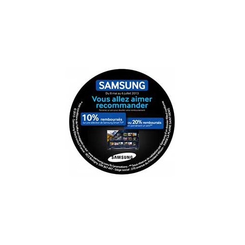 TV LED Samsung F7000 et F8000 : Offre de Rembousement de 10%