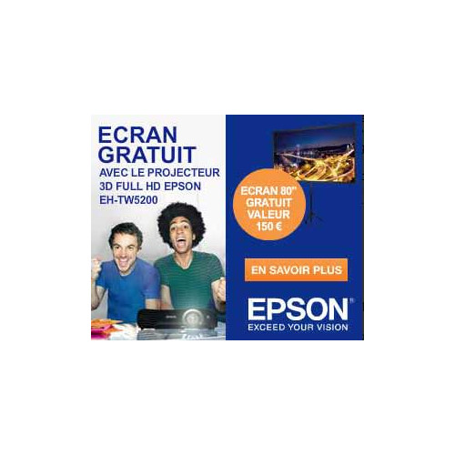 Epson EH-TW5200 : Un écran de 80 pouces offert