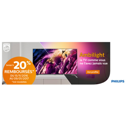 Philips Ambilight TV : ODR jusqu'à -20% jusqu'au 9 janvier 2017