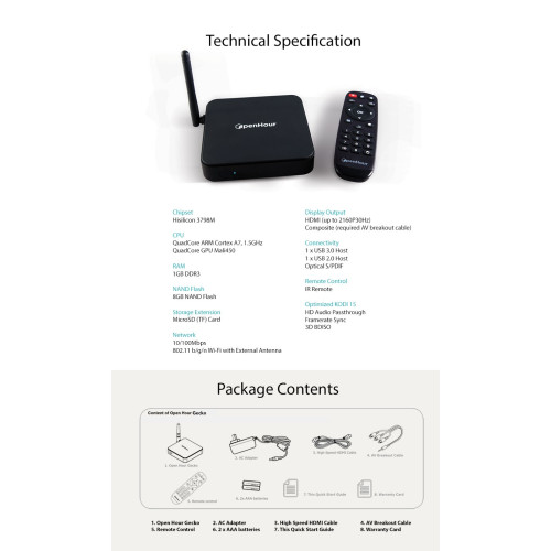 Open Hour Gecko : Une Box 4K et HEVC sous Android à moins de 100 euros