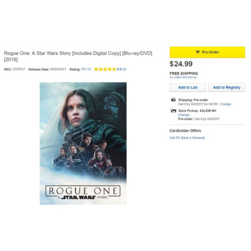 Rogue One : Une sortie Blu-ray le 4 avril aux USA ?